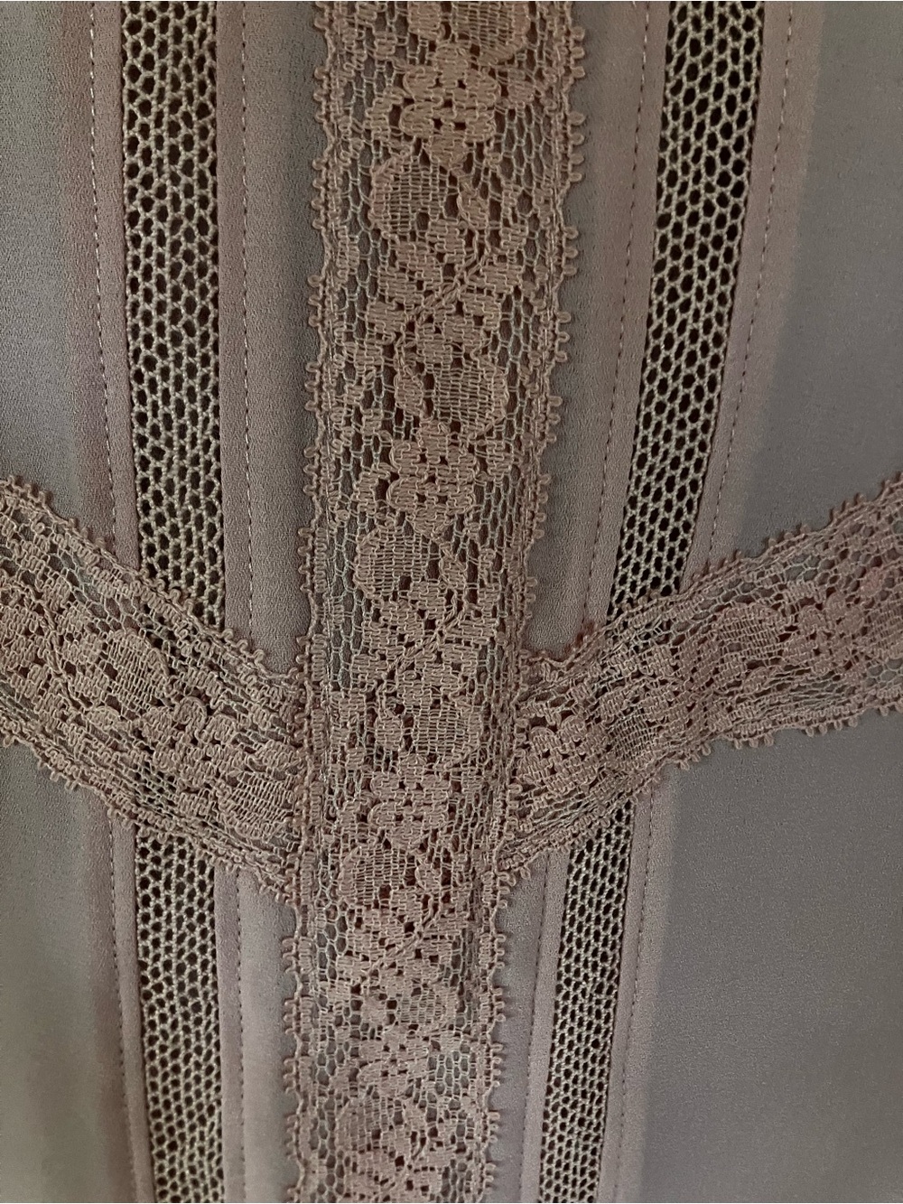 LC Lauren Conrad Blush Pink Lace Panel Blouse - Picture 2 of 10